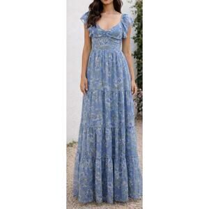 altered state blue satin dress Aurelia Satin V-Neck Midi Dress